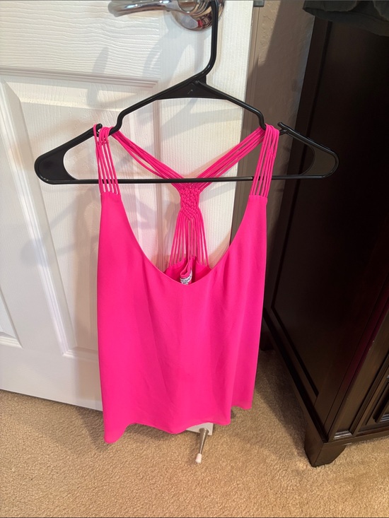 Naked Zebra Tops - Naked Zebra Hot Pink Strappy Camisole with Braided Back